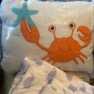 Bundle  clam baby pillow , set shark sheets